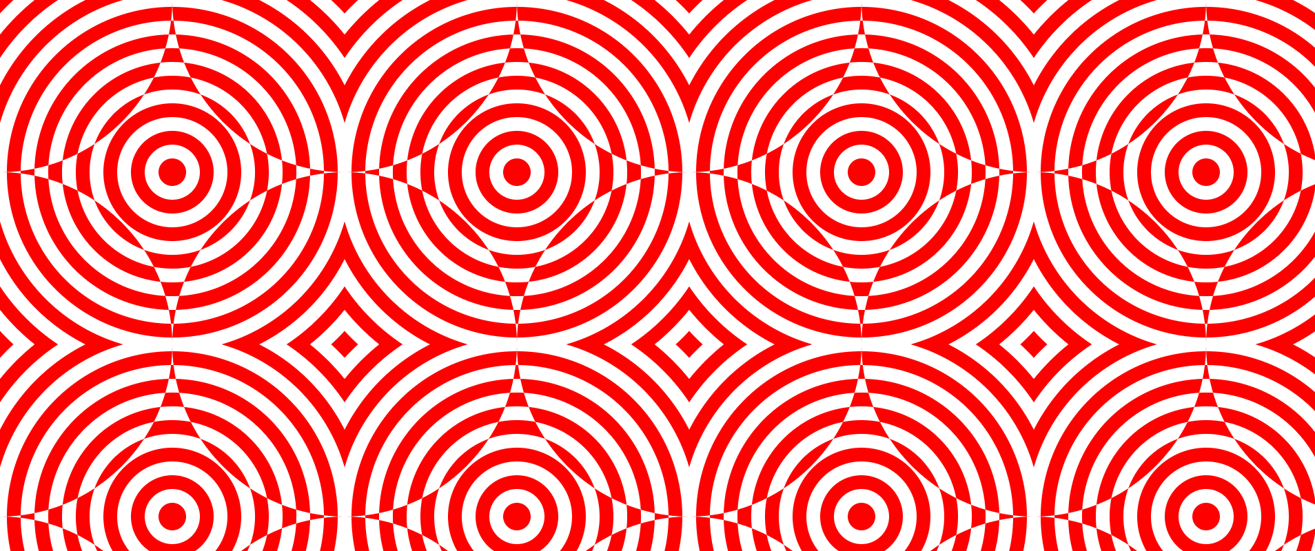 overlay of repeating bullseye with pattern on top